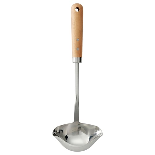 VARDAGEN Louche, gradué/acier inoxydable hêtre, 32 cm