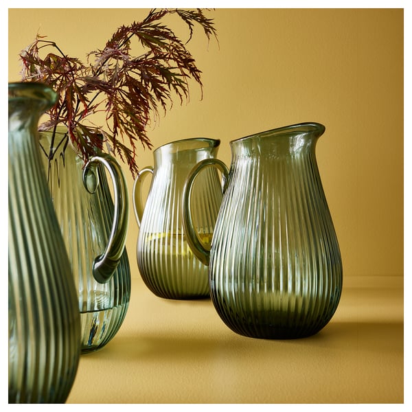 VARDAGEN Pichet, à motifs/gris-vert foncé, 2 l