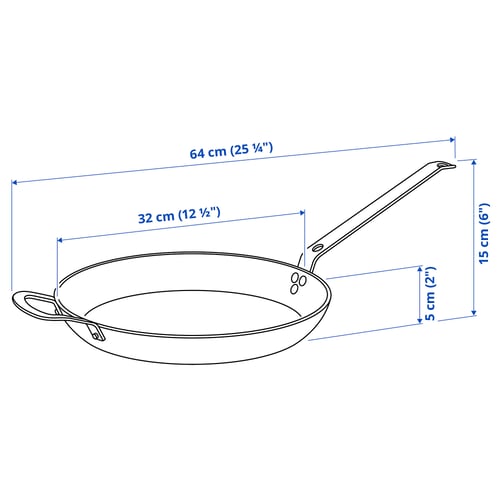 VARDAGEN Poêle, acier au carbone, 32 cm