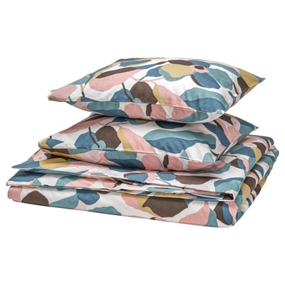 VIDEOXBÄR Housse de couette et 2 taies, blanc/multicolore, 240x220/50x60 cm