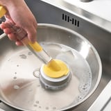VIDEVECKMAL Brosse vaisselle+réservoir savon,3p, jaune vif