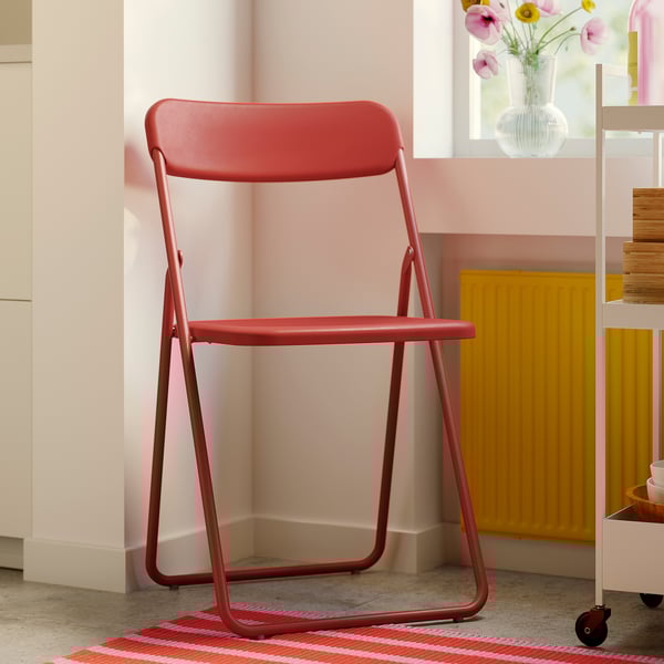 VIHALS Chaise pliante, rouge