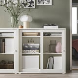 VIHALS Élément portes vitrées coulissantes, blanc, 95x37x90 cm