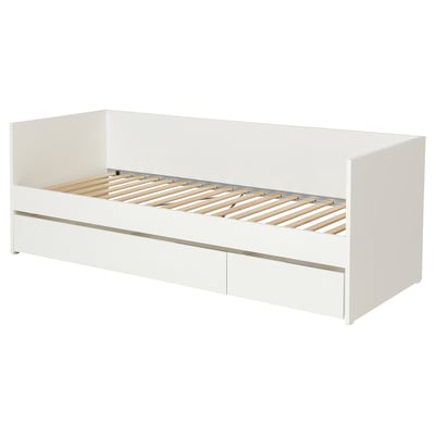 VIHALS Structure divan avec rangement, blanc, 80x200 cm