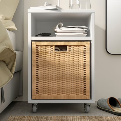 VIHALS Table de chevet, blanc, 37x37 cm