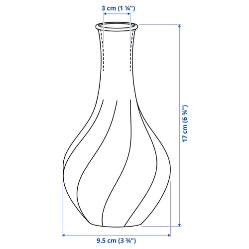 VILJESTARK Vase, verre transparent, 17 cm