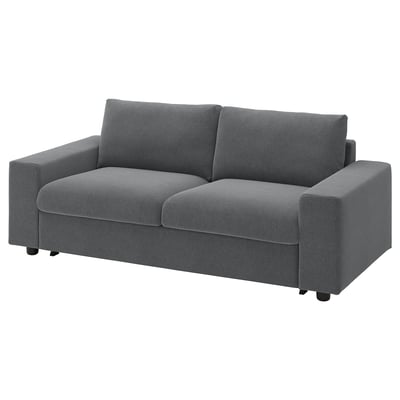 VIMLE Canapé 2 places convertible, av accoudoirs larges/Johanneshov gris foncé