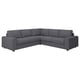 VIMLE Canapé d'angle, 4 places, av accoudoirs larges/Gunnared gris moyen