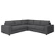 VIMLE Canapé d'angle, 4 places, av accoudoirs larges/Hallarp gris