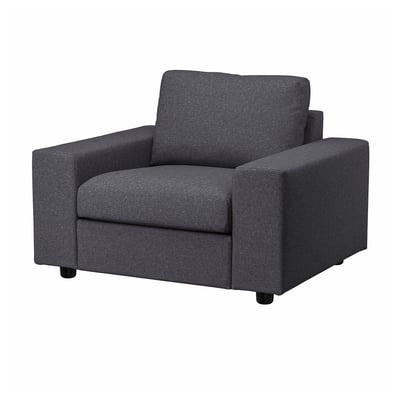 VIMLE Fauteuil, av accoudoirs larges/Gunnared gris moyen