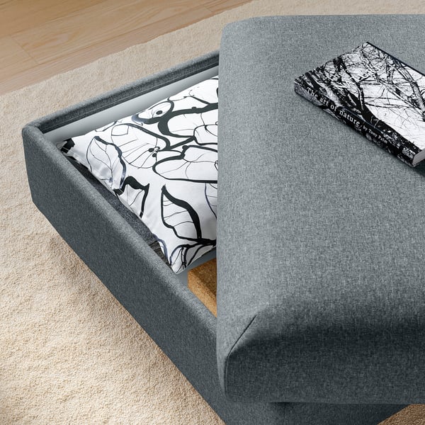 VIMLE Repose-pieds av rangement, Gunnared gris moyen