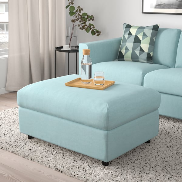 VIMLE Repose-pieds av rangement, Saxemara bleu clair