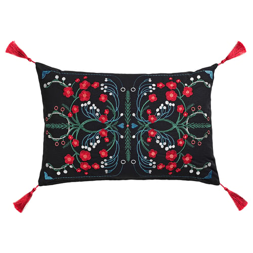 VINTERFINT Housse de coussin, noir, 40x58 cm