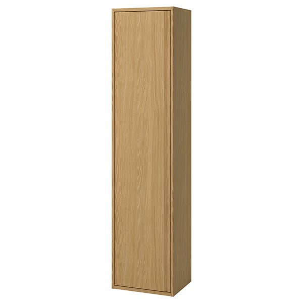 ÄNGSJÖN High cabinet with door, oak effect, 46x38x195.5 cm