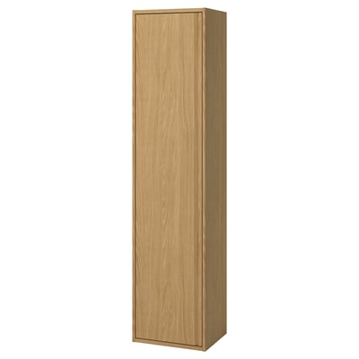 ÄNGSJÖN High cabinet with door, oak effect, 46x38x195.5 cm
