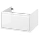 ÄNGSJÖN Wash-stand with drawer, high-gloss white, 61x53x33 cm