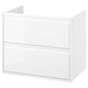 Option: ÄNGSJÖN Wash-stand with drawers, high-gloss white, 76x53x64 cm