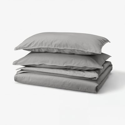 ÄNGSLILJA Duvet cover and pillowcase(s), grey, King