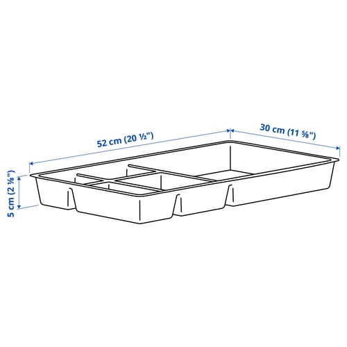 ALEX Drawer insert, grey, 52x30 cm