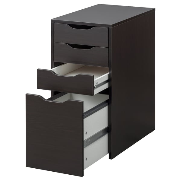 Alex Drawer Unit With Drop File Storage Black Brown Ikea