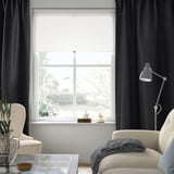 ANNAKAJSA Room darkening curtains, 1 pair, anthracite/with heading tape, 145x250 cm