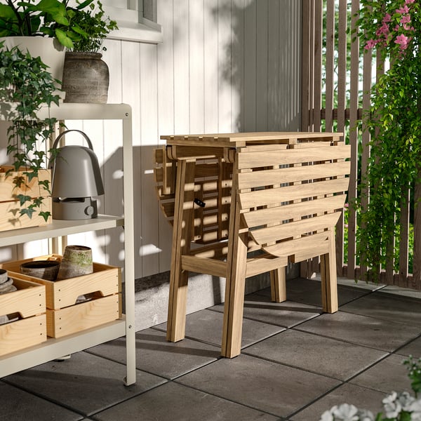 ASKHOLMEN Gateleg table, outdoor, acacia