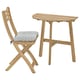 ASKHOLMEN Table for wall+1 fold chr, outdoor, acacia/Klösan blue, 70x44 cm