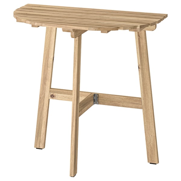ASKHOLMEN Table for wall, outdoor, acacia, 70x44 cm