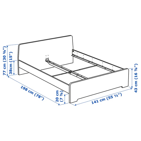 ASKVOLL Bed frame, white, Full