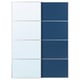 AULI / MEHAMN Pair of sliding doors, aluminium mirror glass/double sided blue, 150x201 cm
