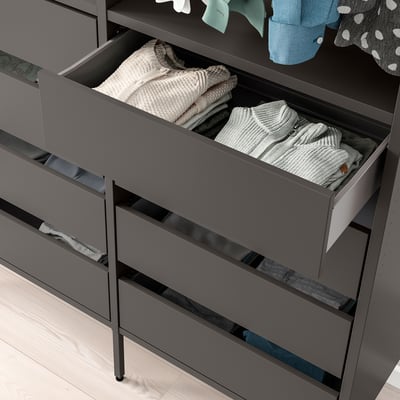 AURDAL Drawer, dark grey, 56x42x17 cm