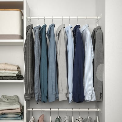 AURDAL Extendable clothes rail, white, 57-90 cm