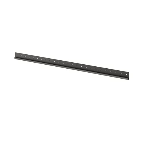 A black AURDAL suspension rail made of powder-coated steel, designed for closet storage.