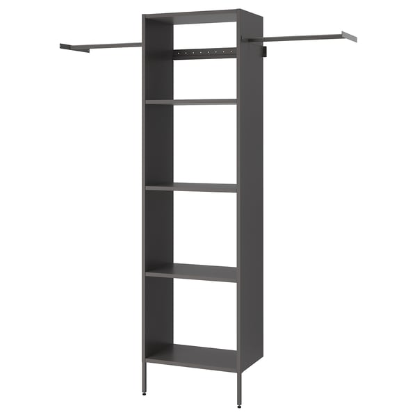 AURDAL Wardrobe combination, dark grey, 174-240x40x221 cm