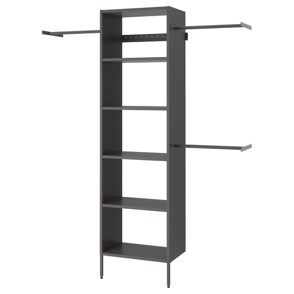 AURDAL Wardrobe combination, dark grey, 174-240x40x221 cm