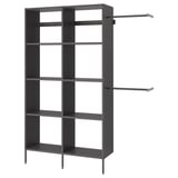 AURDAL Wardrobe combination, dark grey, 179.5-212.5x40x221 cm