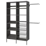 AURDAL Wardrobe combination, dark grey, 179.5-212.5x40x221 cm