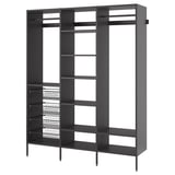 AURDAL Wardrobe combination, dark grey, 190x40x221 cm