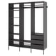 AURDAL Wardrobe combination, dark grey, 190x40x221 cm