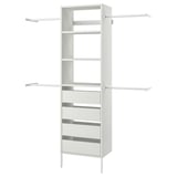 AURDAL Wardrobe combination, white, 174-240x40x221 cm