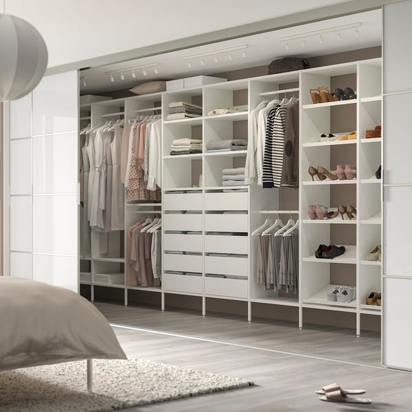 AURDAL Wardrobe combination, white, 500x40x221 cm