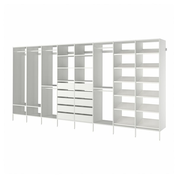 AURDAL Wardrobe combination, white, 500x40x221 cm