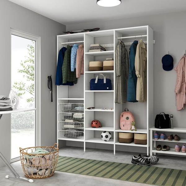 AURDAL Wardrobe combination, white, 190x40x221 cm