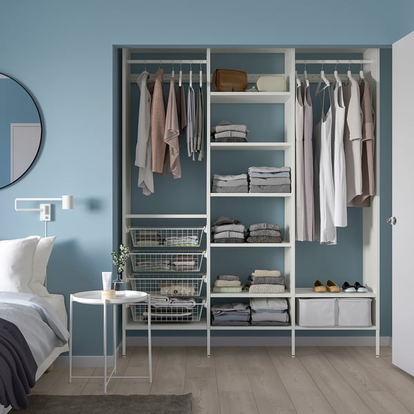 AURDAL Wardrobe combination, white, 190x40x221 cm