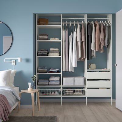 AURDAL Wardrobe combination, white, 190x40x221 cm