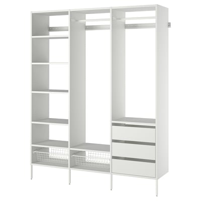 AURDAL Wardrobe combination, white, 190x40x221 cm