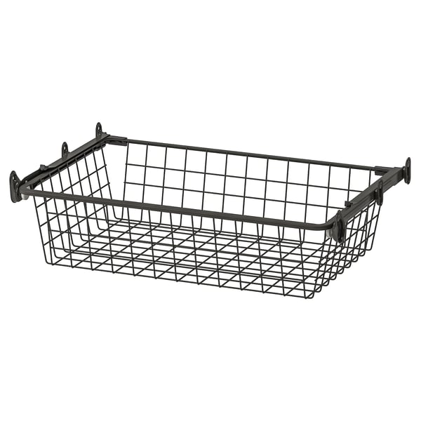 AURDAL Wire basket with pull-out rail, dark grey, 56x40 cm