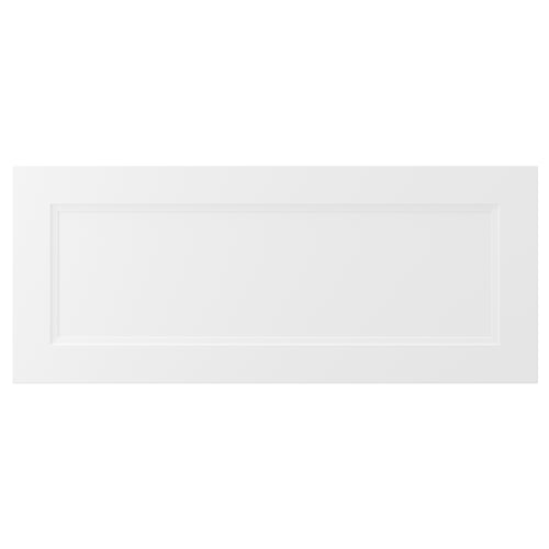 AXSTAD white kitchen drawer; matt surface, inset panel, soft lines, foil material.