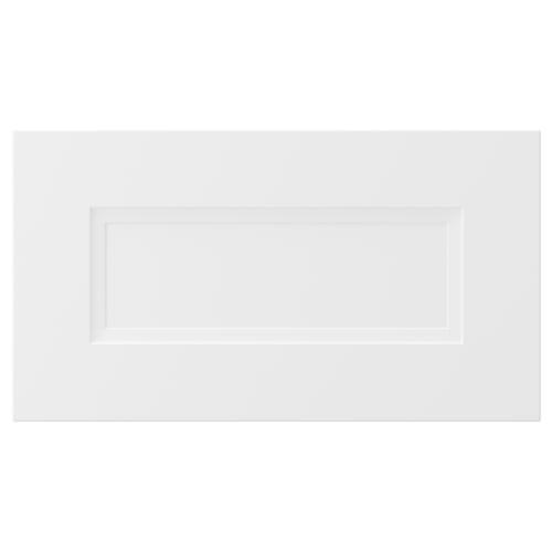 AXSTAD white drawer front, matt surface, soft lines, inset panel, eco-friendly foil.