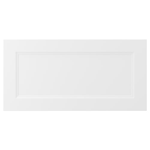 AXSTAD: white, smooth, rectangular cabinet panel; inset panel design.